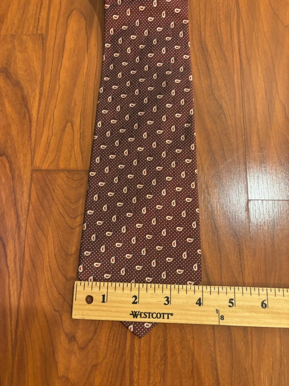 Polo Ralph Lauren Burgundy Paisley Silk Tie Hand Made in USA